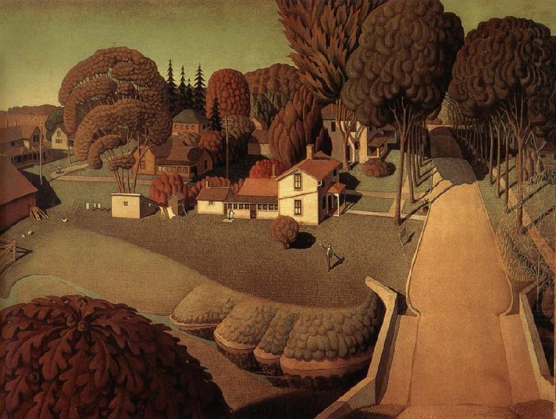 Grant Wood Hoover-s Birthplace china oil painting image